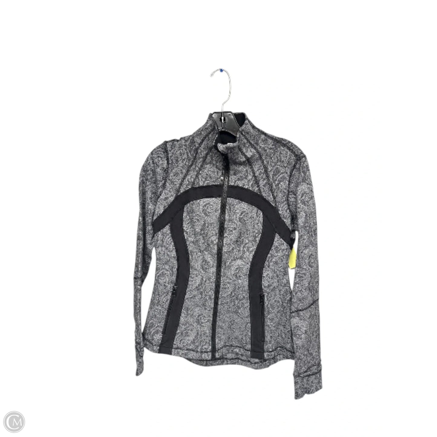 Athletic Jacket By Lululemon In Black & Grey, Size: 10