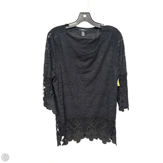 Top 3/4 Sleeve By Alfani In Black, Size: L