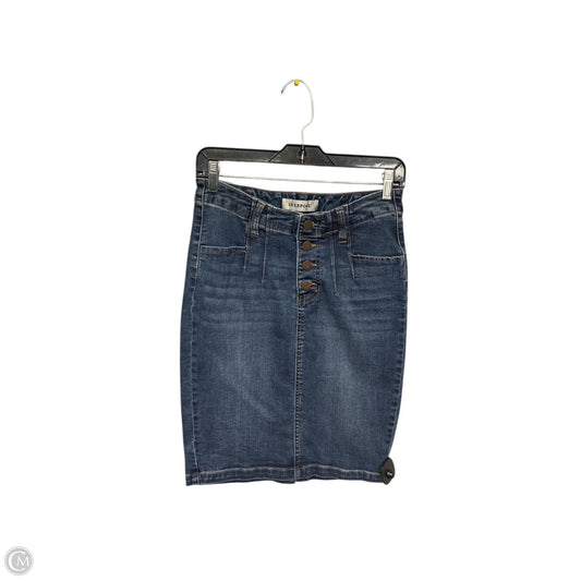 Skirt Midi By Liverpool In Blue Denim, Size: 6