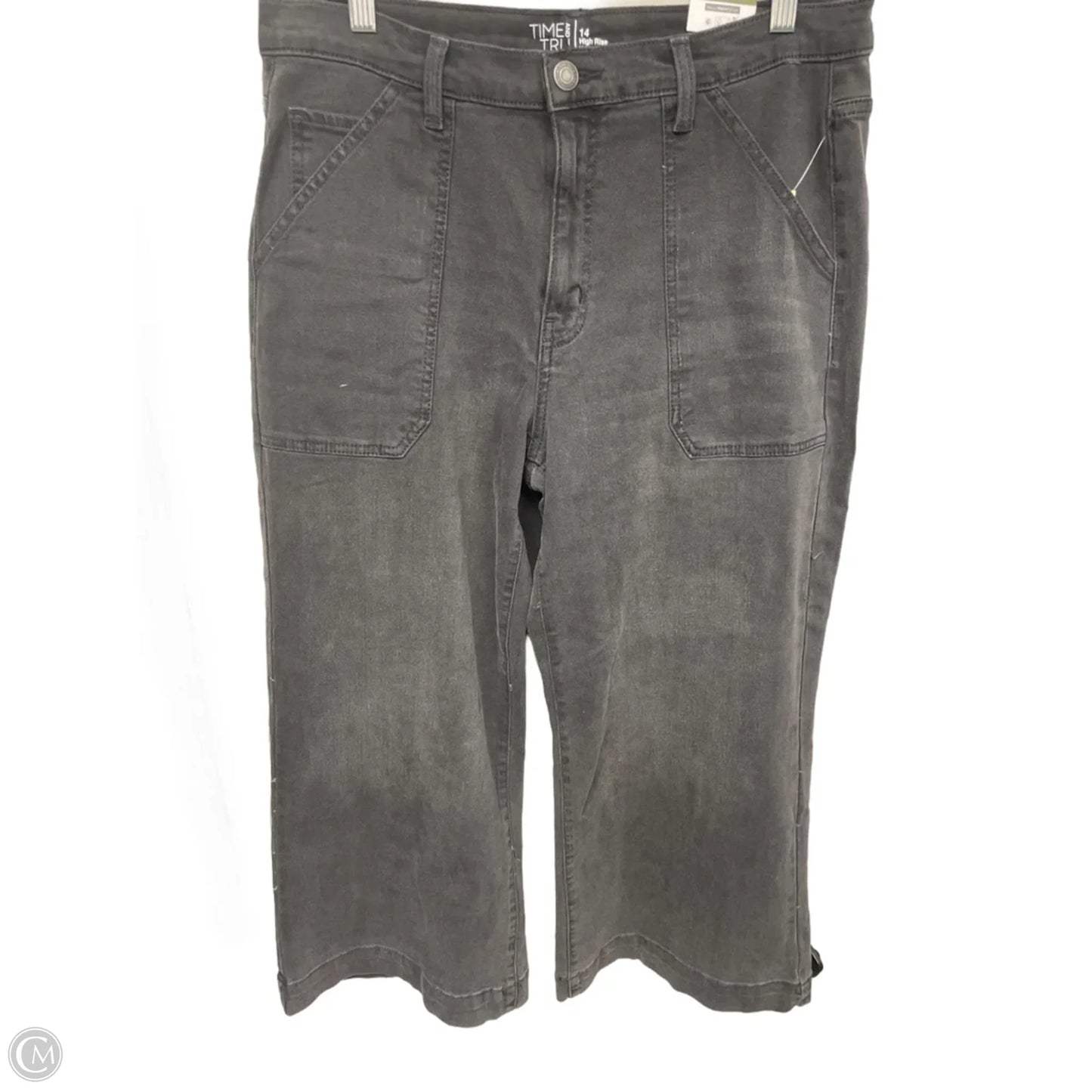 Jeans Wide Leg By Time And Tru In Black Denim, Size: 14