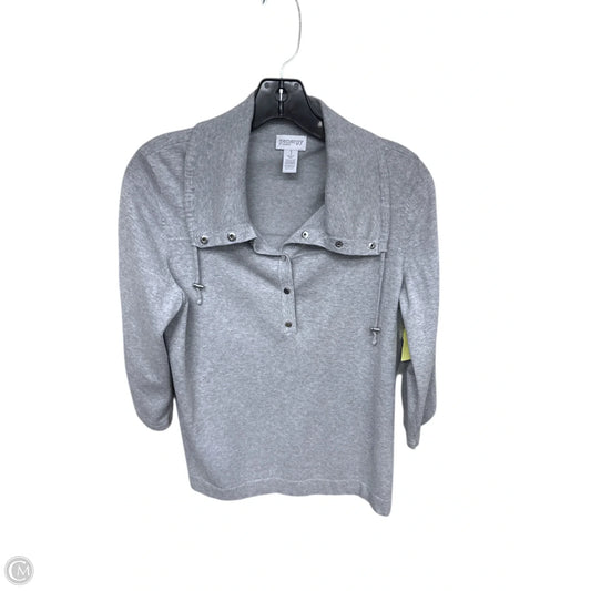 Top 3/4 Sleeve By Chicos In Grey, Size: M