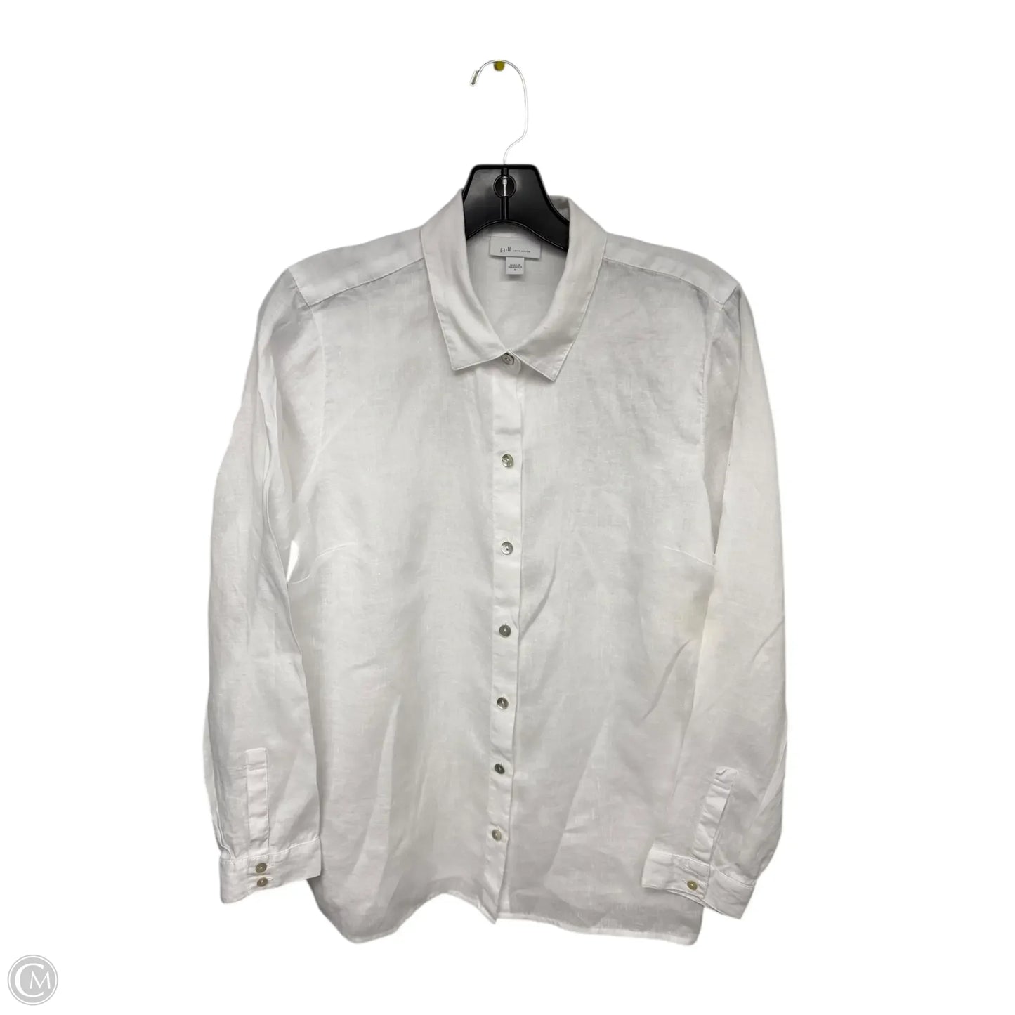 Top Long Sleeve By J. Jill In White, Size: M