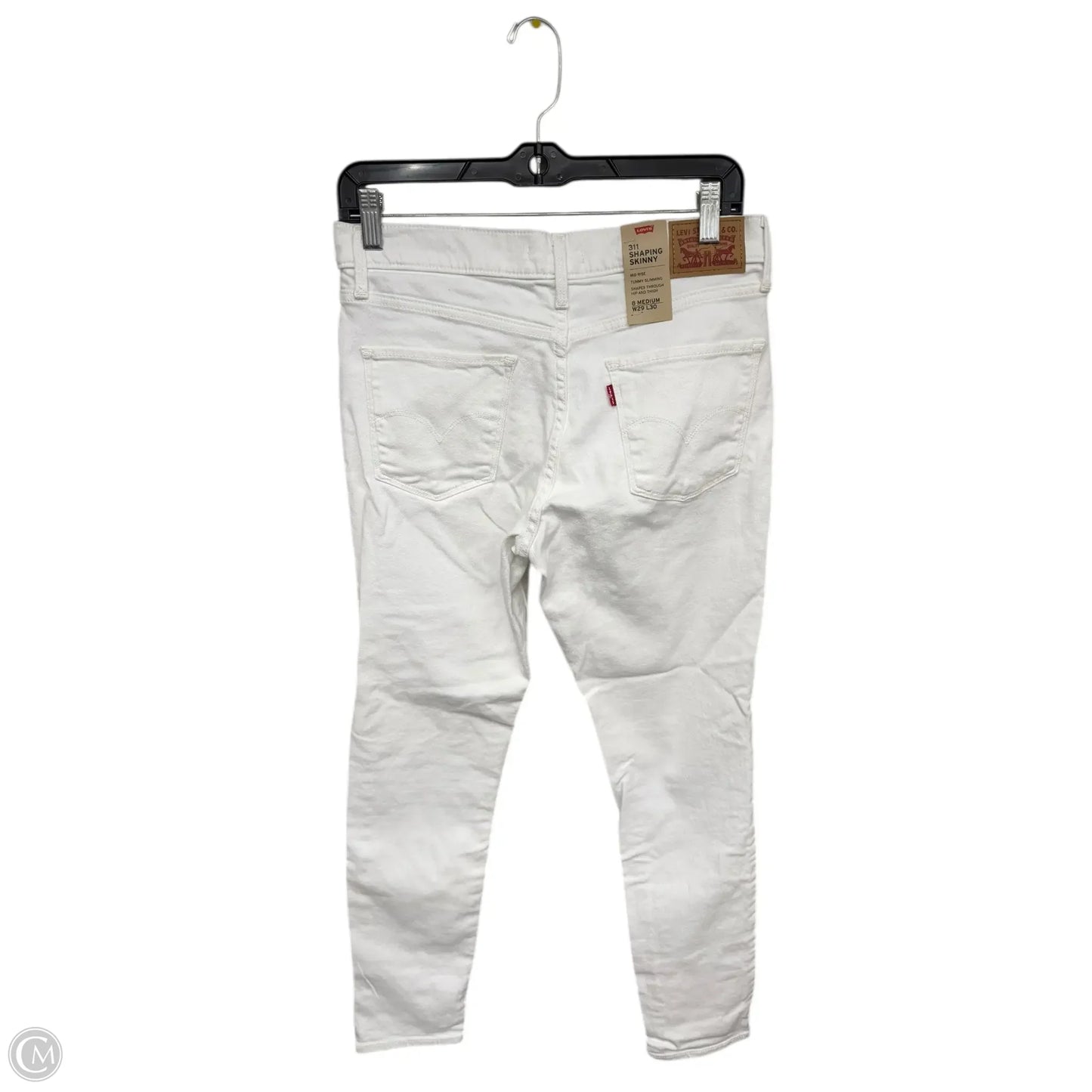 Jeans Skinny By Levis In White Denim, Size: 8