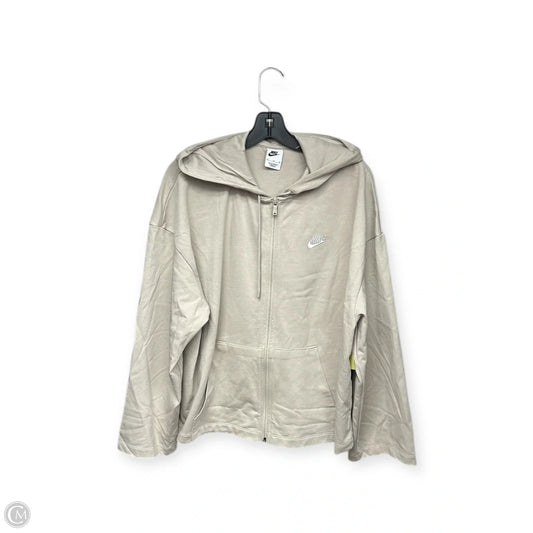Athletic Jacket By Nike Apparel In Beige, Size: Xl