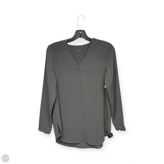 Top Long Sleeve By Adrianna Papell In Grey, Size: S