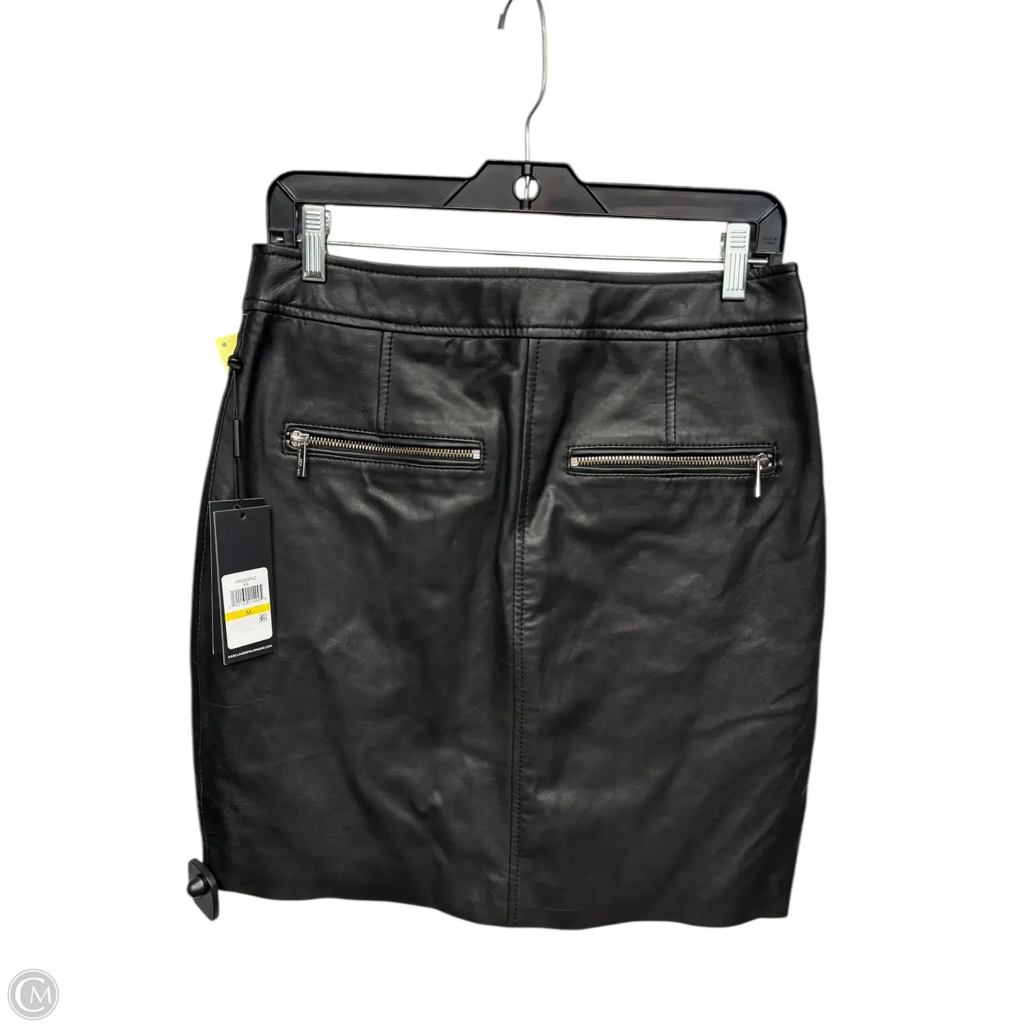 Skirt Designer By Karl Lagerfeld In Black & Silver, Size: M