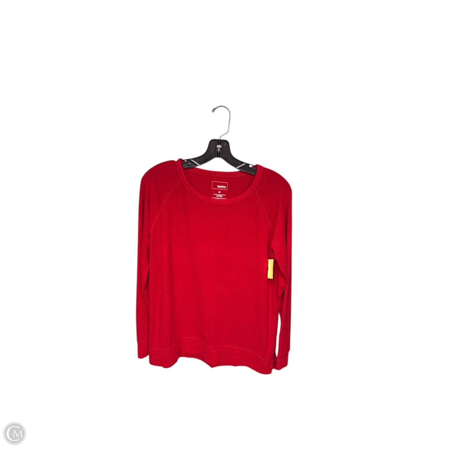 Top Long Sleeve Basic By Sonoma In Red, Size: M