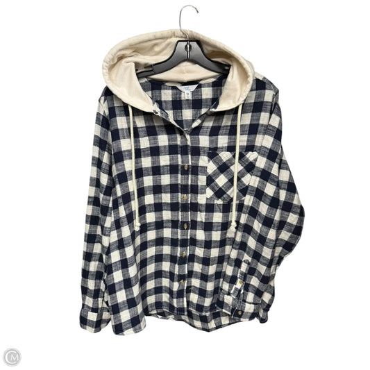 Jacket Shirt By Time And Tru In Plaid Pattern, Size: Xxl
