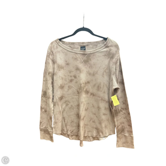 Top Long Sleeve Basic By Gap In Brown, Size: Xl