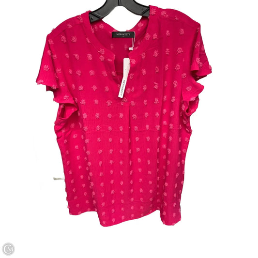 Top Short Sleeve By Merokeety In Pink, Size: Xl