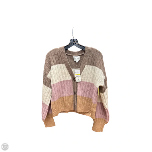 Sweater Cardigan By Pink Rose In Striped Pattern, Size: M