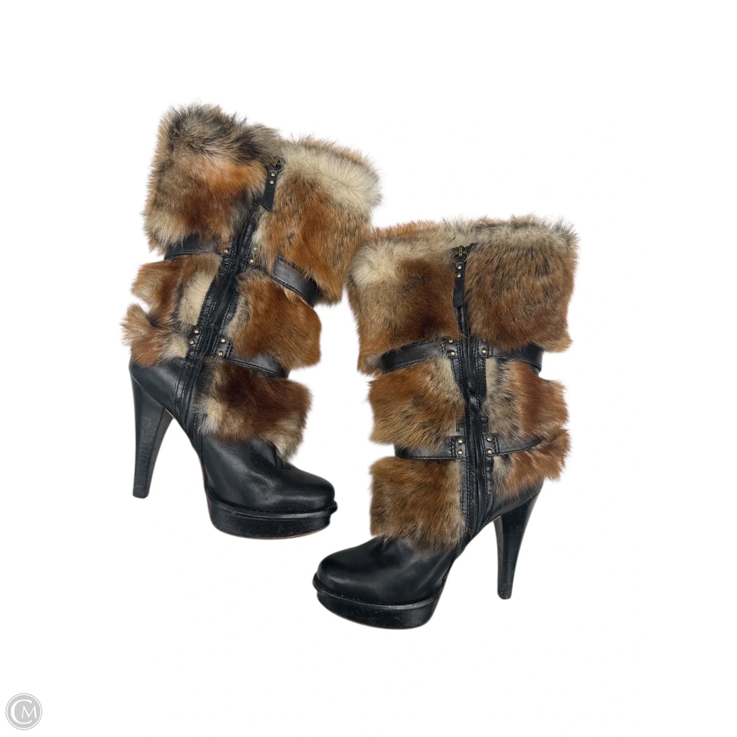 Boots Designer By Ugg In Black & Brown, Size: 7