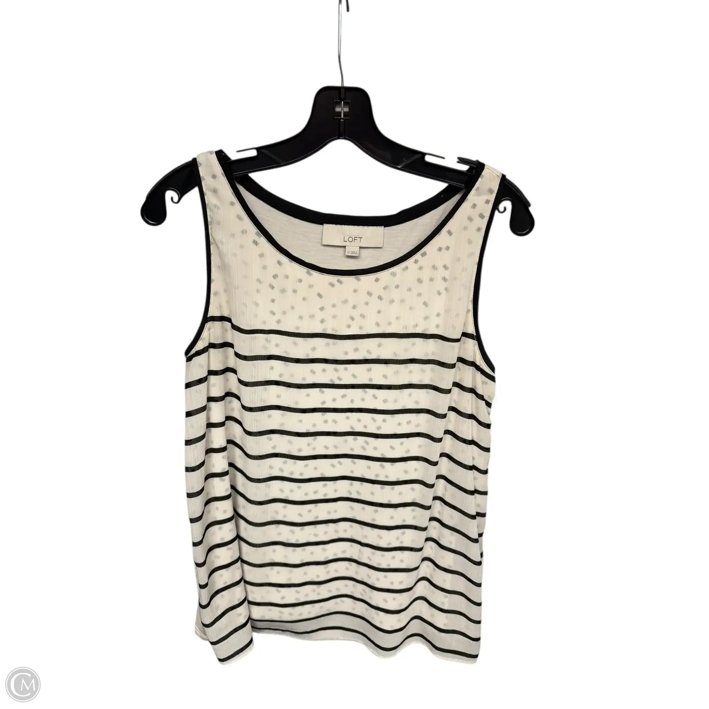 Top Sleeveless By Loft In Striped Pattern, Size: M