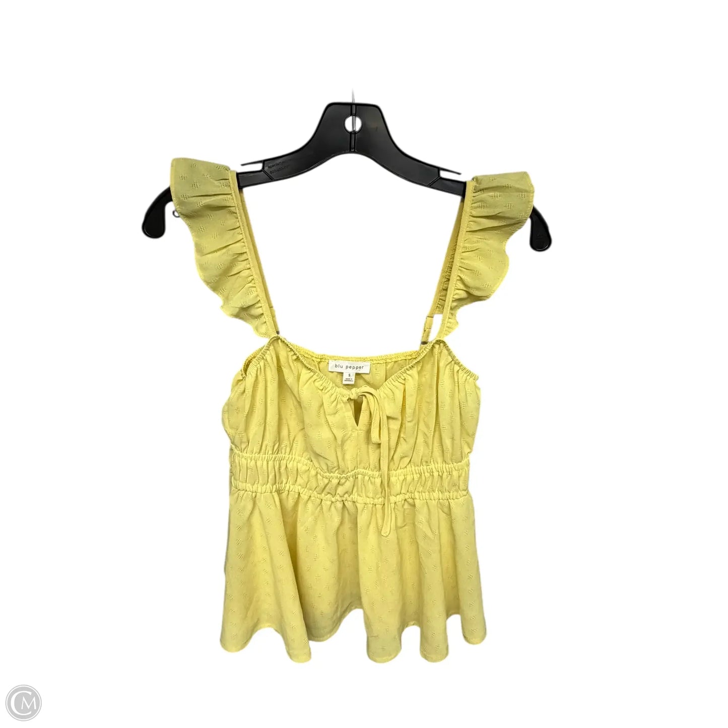 Top Sleeveless By Blu Pepper In Yellow, Size: S