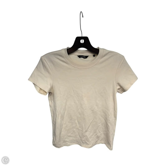 Top Short Sleeve Basic By Clothes Mentor In Cream, Size: S
