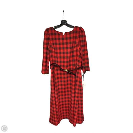 Dress Party Midi By Calvin Klein In Checkered Pattern, Size: 14