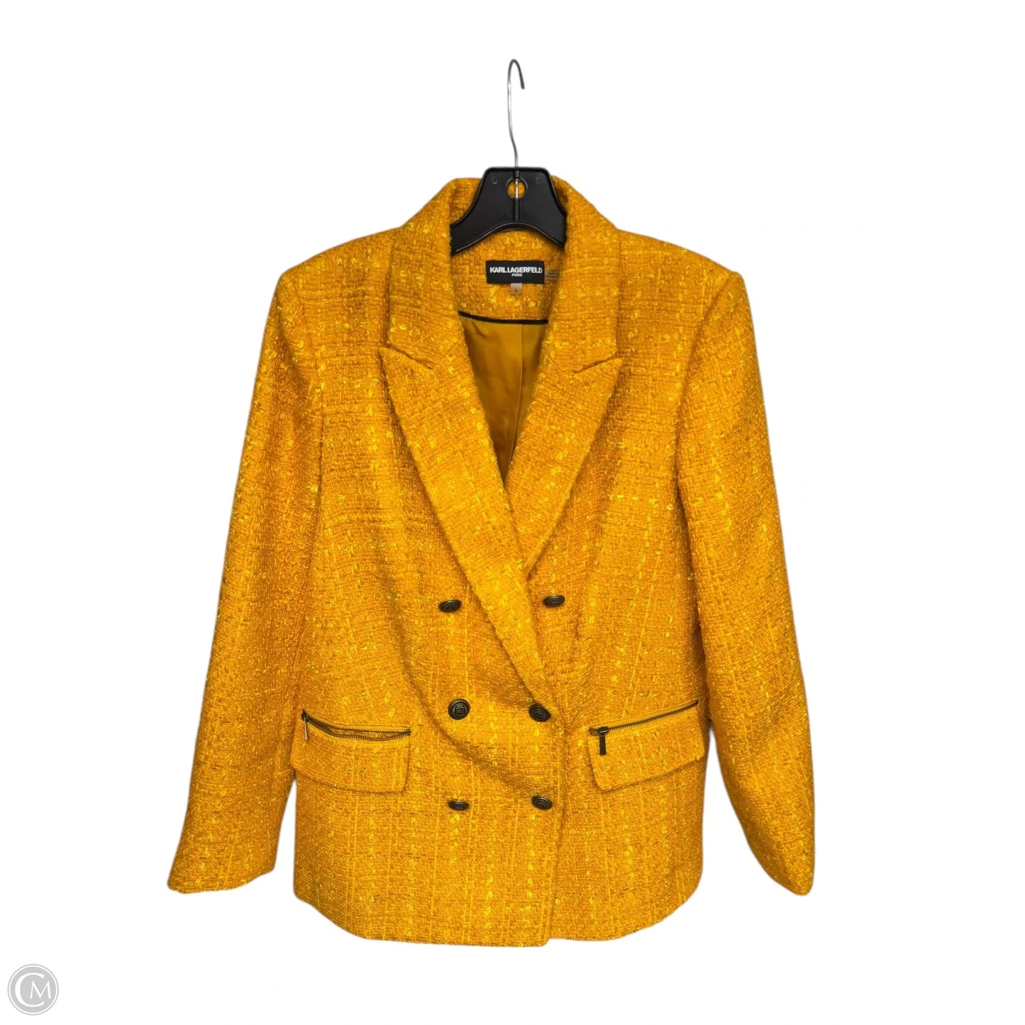 Coat Designer By Karl Lagerfeld In Yellow, Size: 8