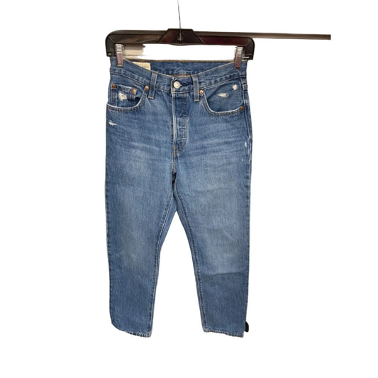 Jeans Straight By Levis In Blue Denim, Size: 24