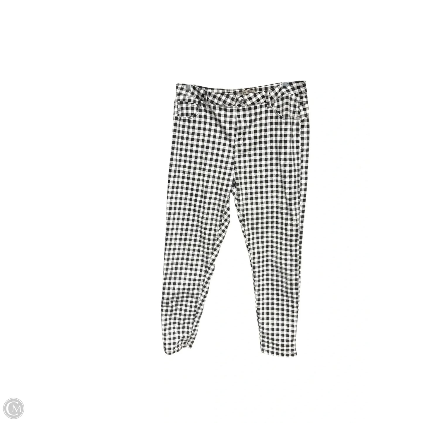 Pants Cropped By Denim And Co Qvc In Checkered Pattern, Size: 12