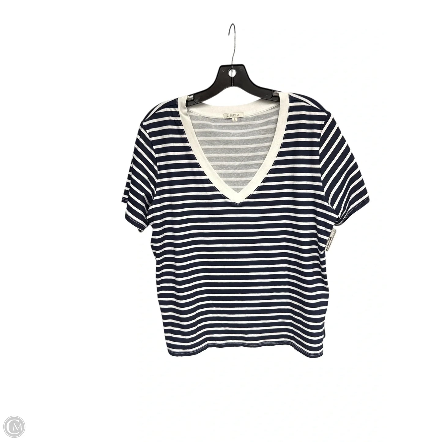 Top Short Sleeve By Z Supply In Striped Pattern, Size: L