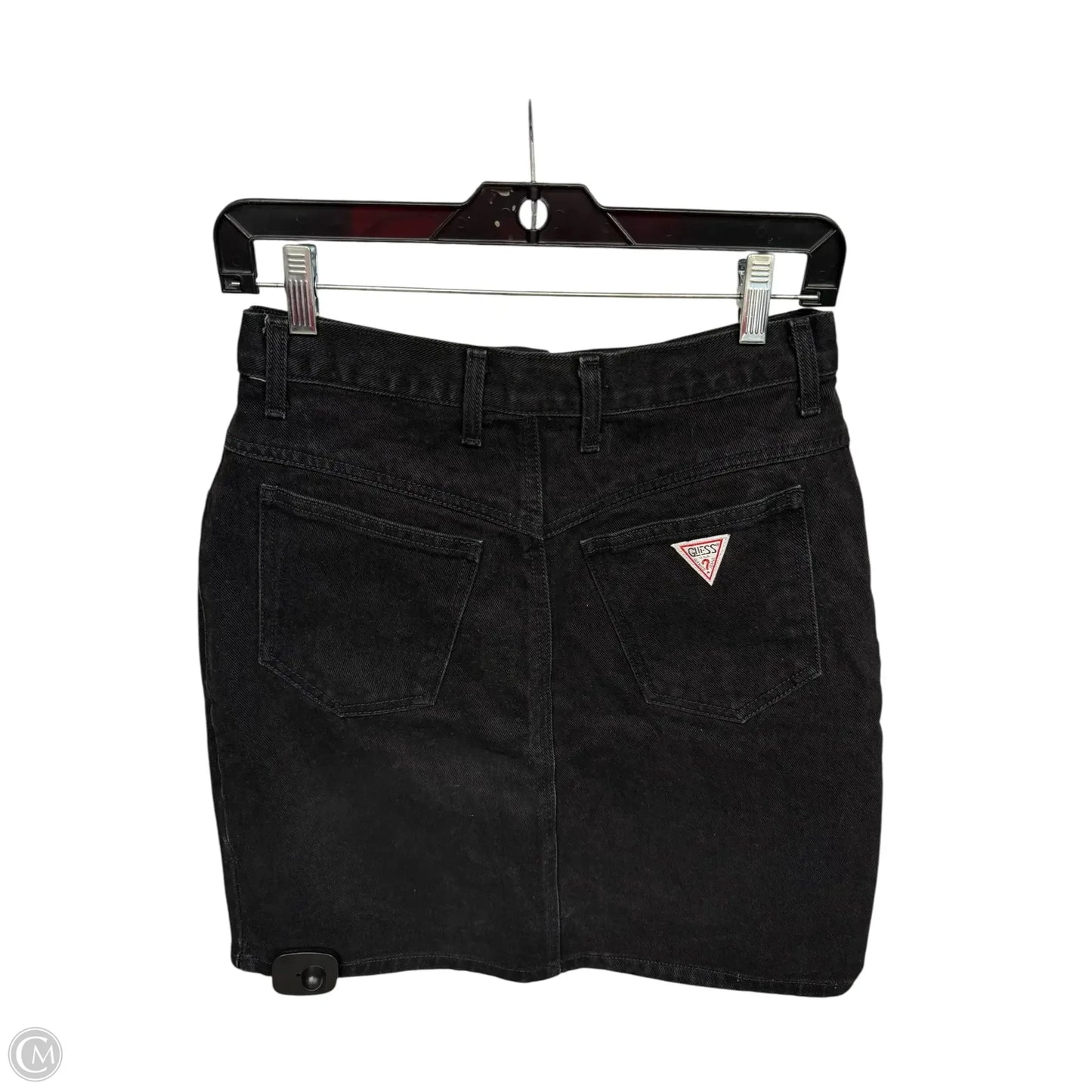Skirt Midi By Guess In Black Denim, Size: 30