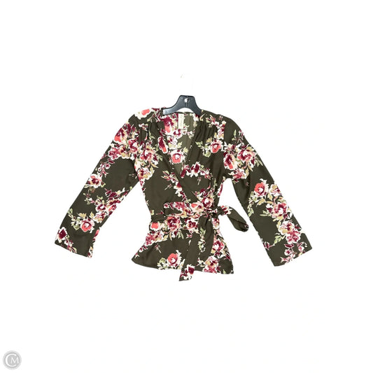 Top 3/4 Sleeve By Allison Joy In Green & Pink, Size: S