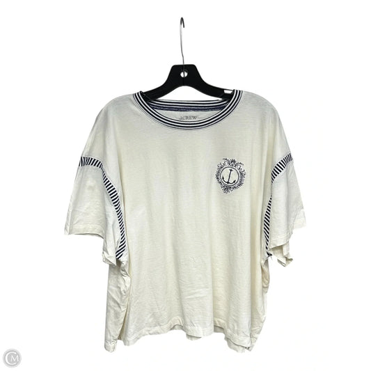 Top Short Sleeve By J. Crew In Blue & White, Size: 2x