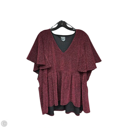 Top Short Sleeve By Arula In Red, Size: 1x