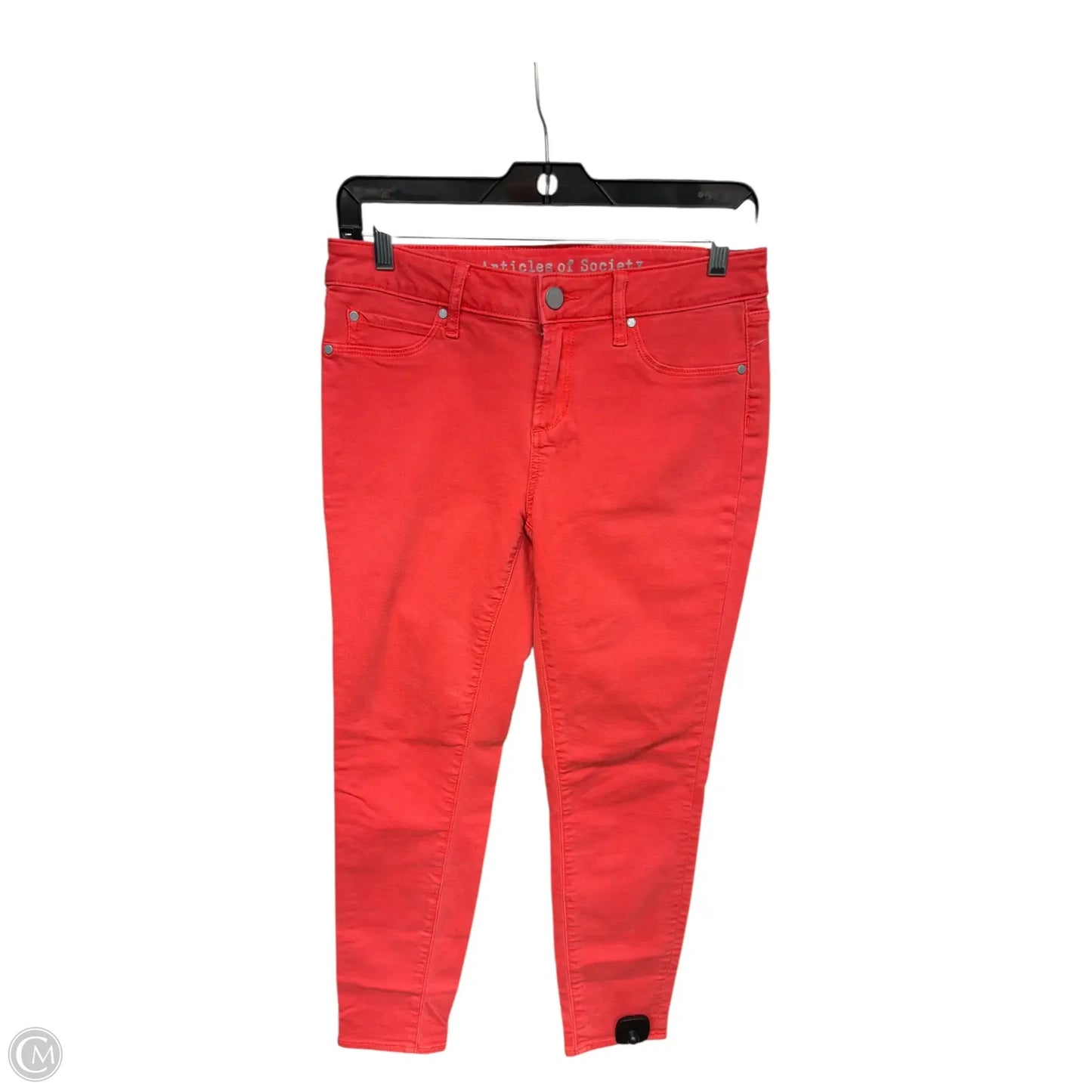 Jeans Skinny By Articles Of Society In Red Denim, Size: 26