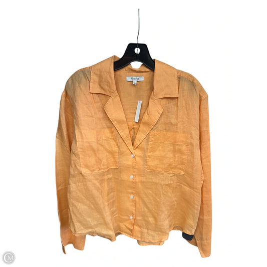 Top Long Sleeve By Madewell In Orange, Size: S