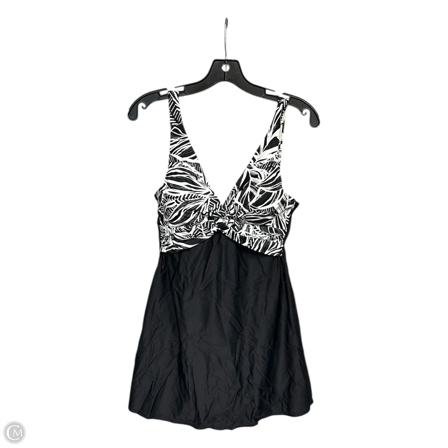 Swimsuit By Clothes Mentor In Black & White, Size: 12
