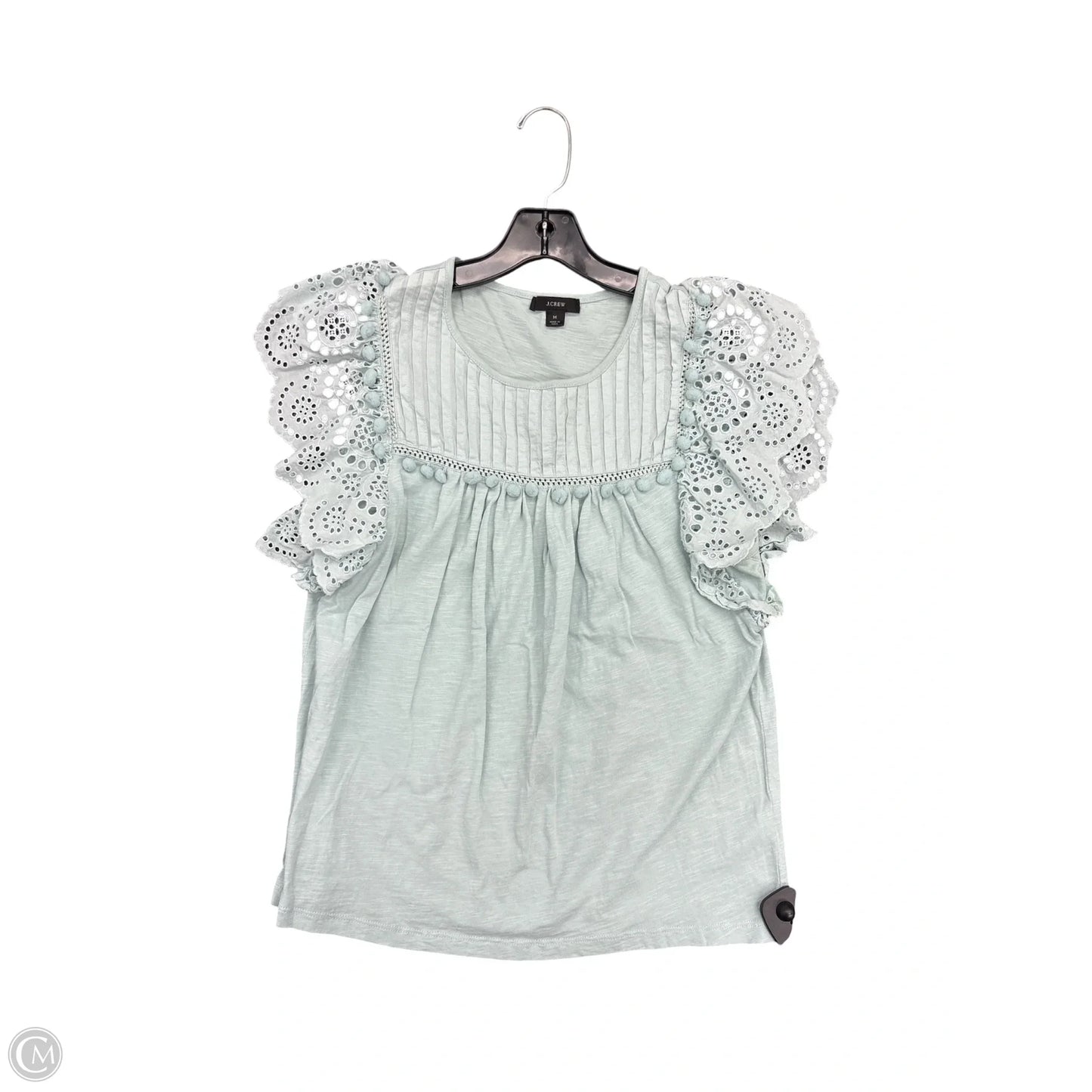 Top Short Sleeve By J. Crew In Aqua, Size: M