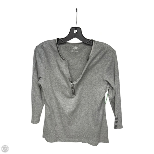 Top Long Sleeve Basic By Dressbarn In Grey, Size: M
