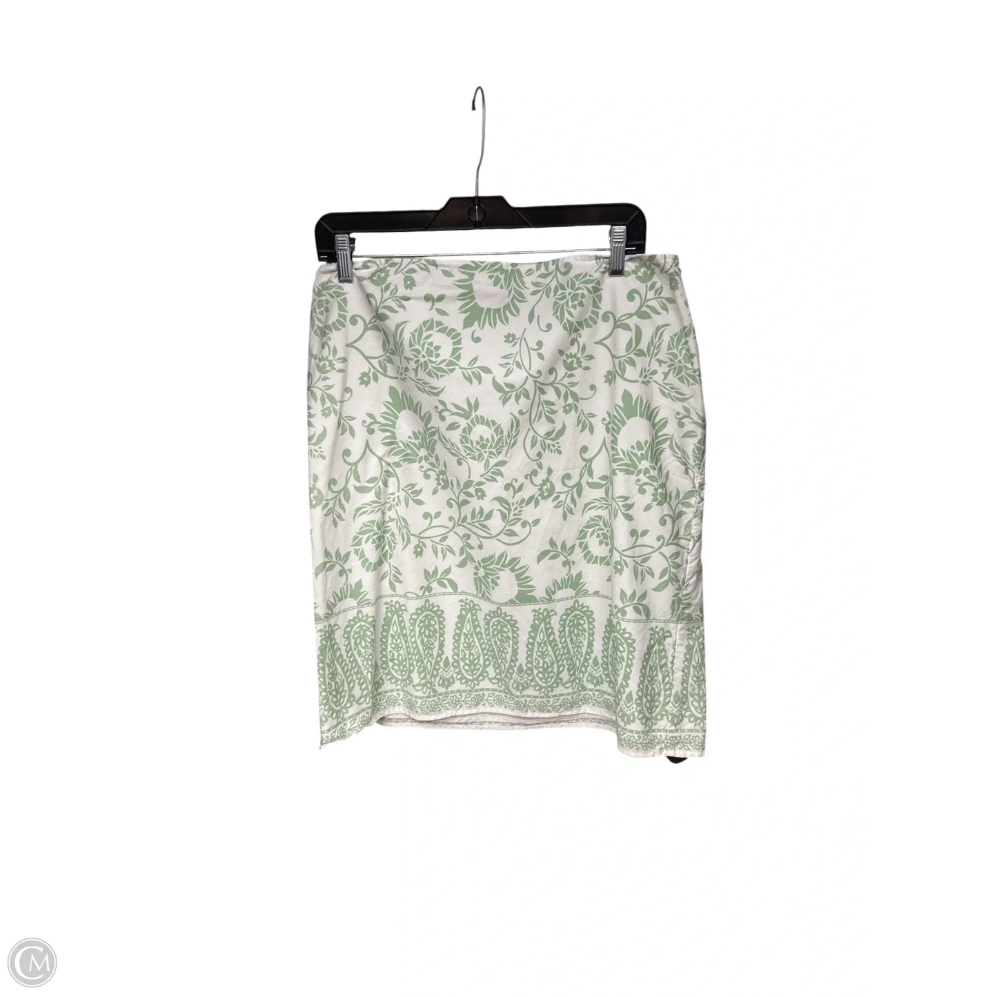 Skirt Midi By Ann Taylor In Green & White, Size: 12p
