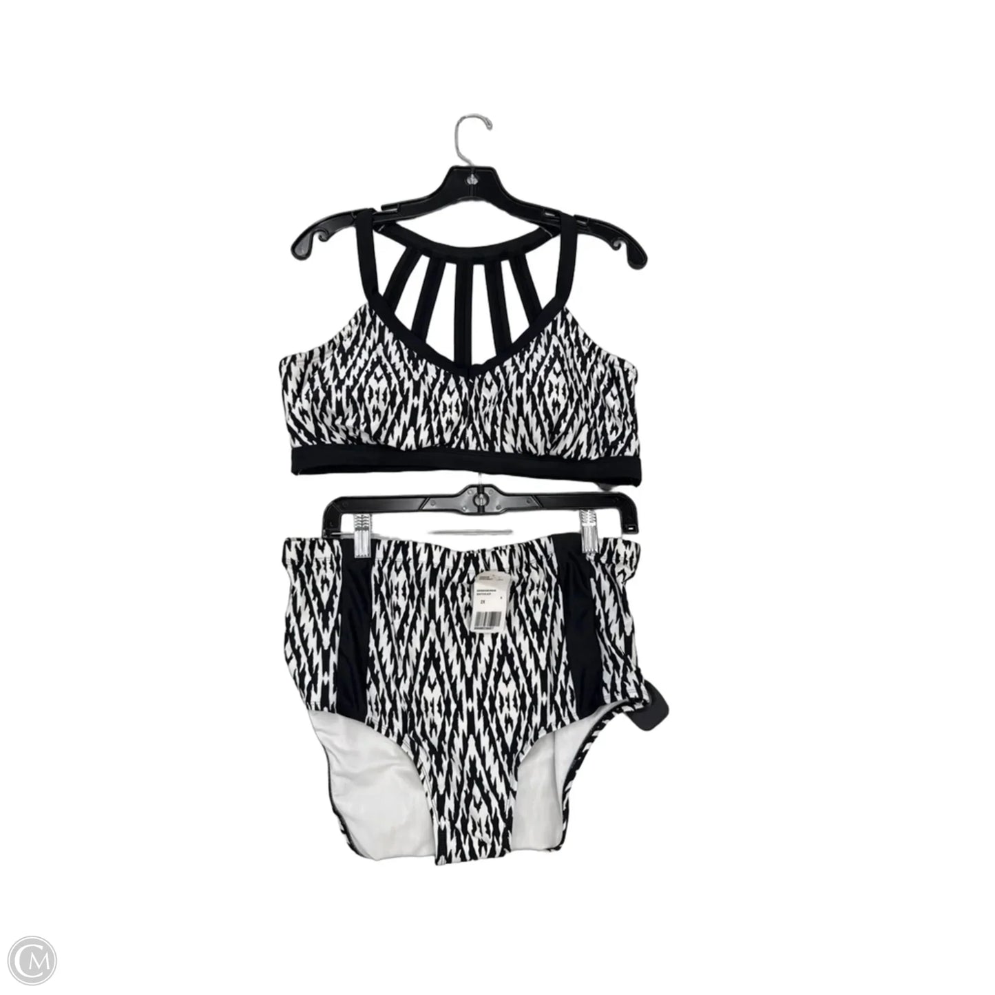 Swimsuit 2pc By Forever 21 In Black & White, Size: 2x