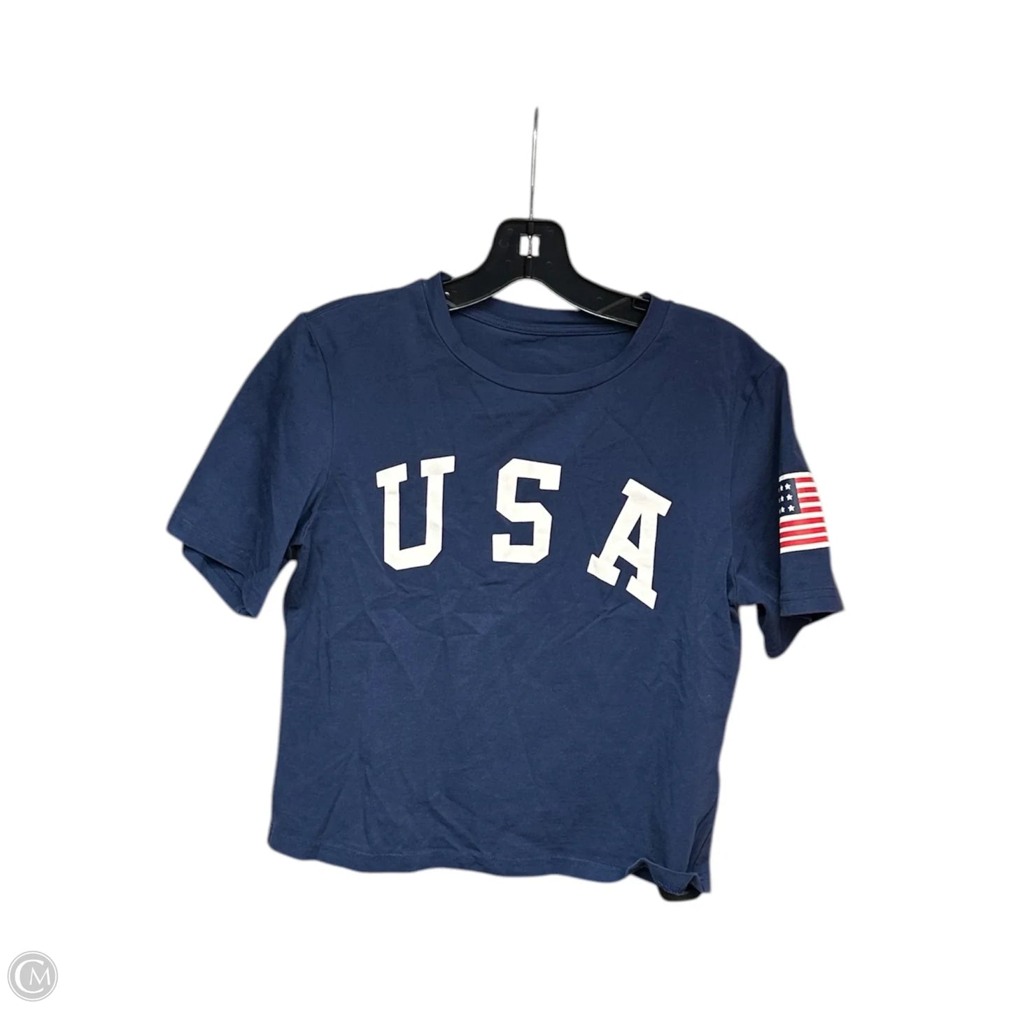 Top Short Sleeve Basic By Clothes Mentor In Blue & Red & White, Size: S