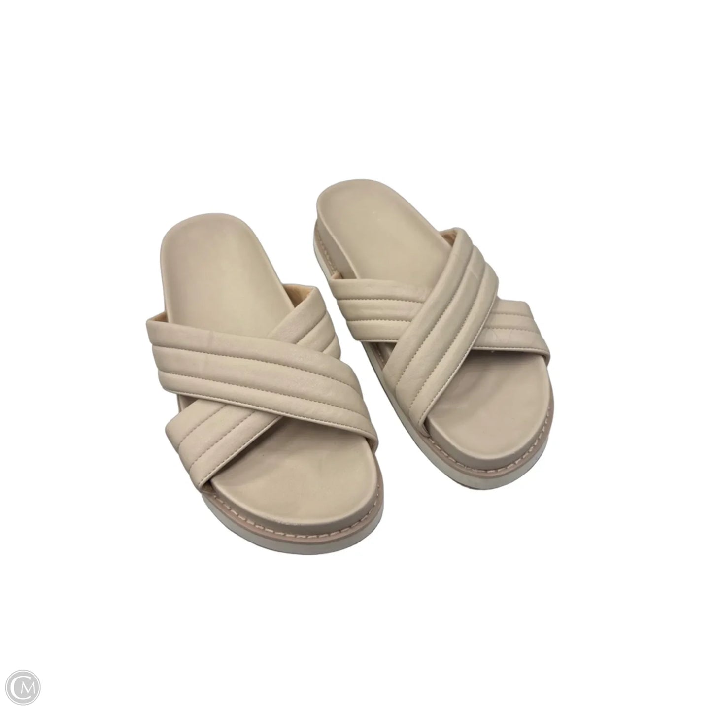 Sandals Flats By Clothes Mentor In Tan, Size: 10