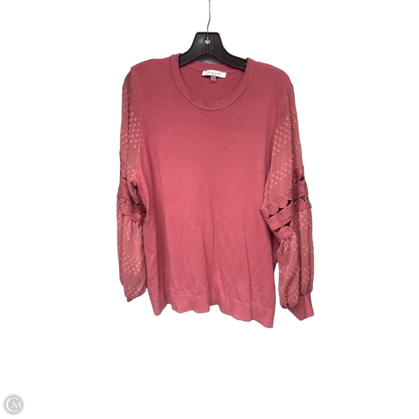 Top Long Sleeve By Sioni In Pink, Size: 1x