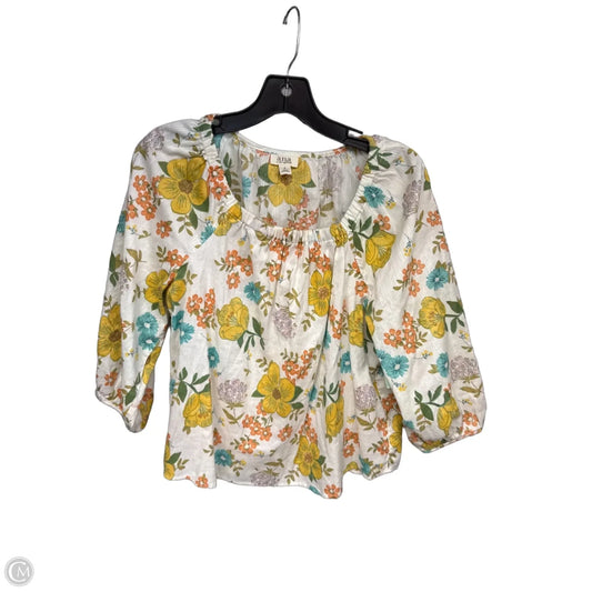 Tunic 3/4 Sleeve By Ana In Floral Print, Size: S