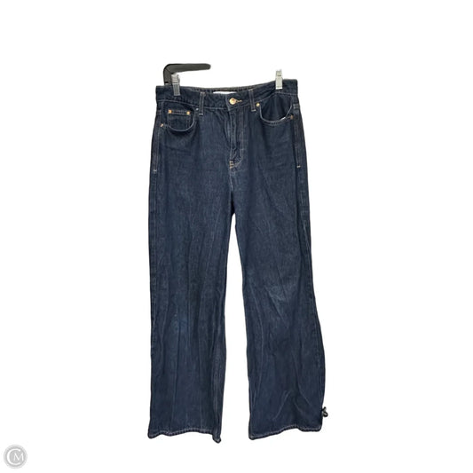 Jeans Wide Leg By Zara In Blue Denim, Size: 4