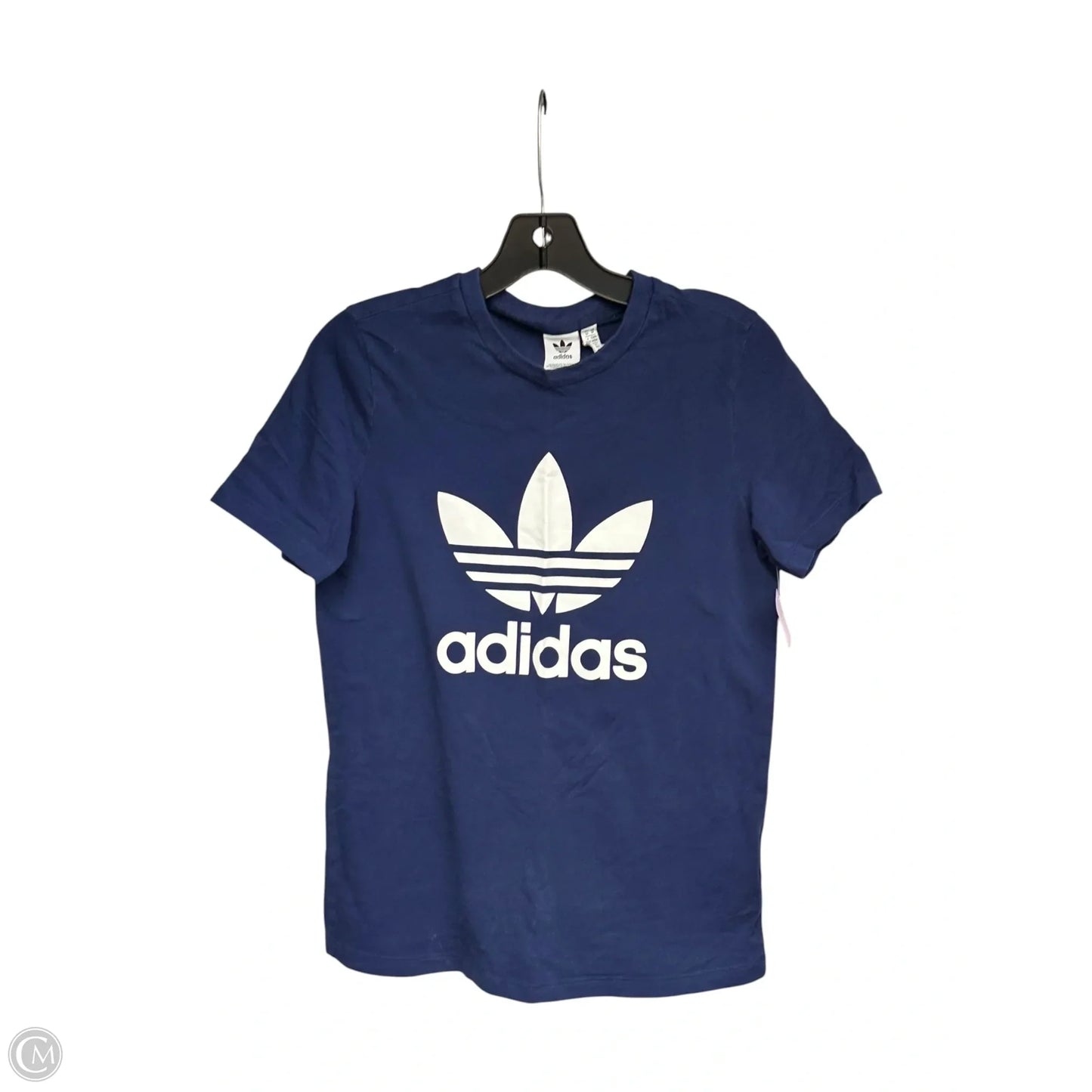 Athletic Top Short Sleeve By Adidas In Navy, Size: M