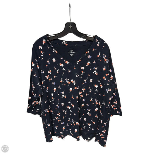 Top Long Sleeve By J. Jill In Blue & Orange, Size: Xl