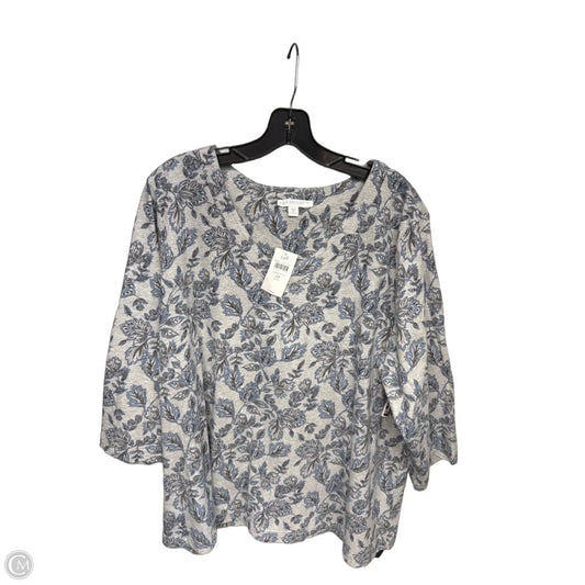 Top 3/4 Sleeve By Pure Jill In Grey, Size: 2x