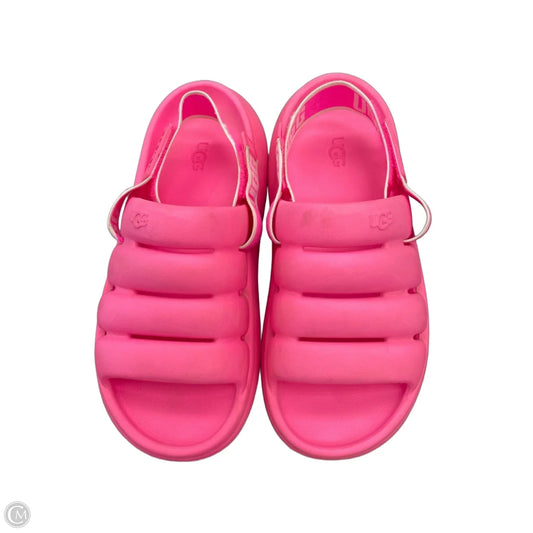 Sandals Designer By Ugg In Pink, Size: 10