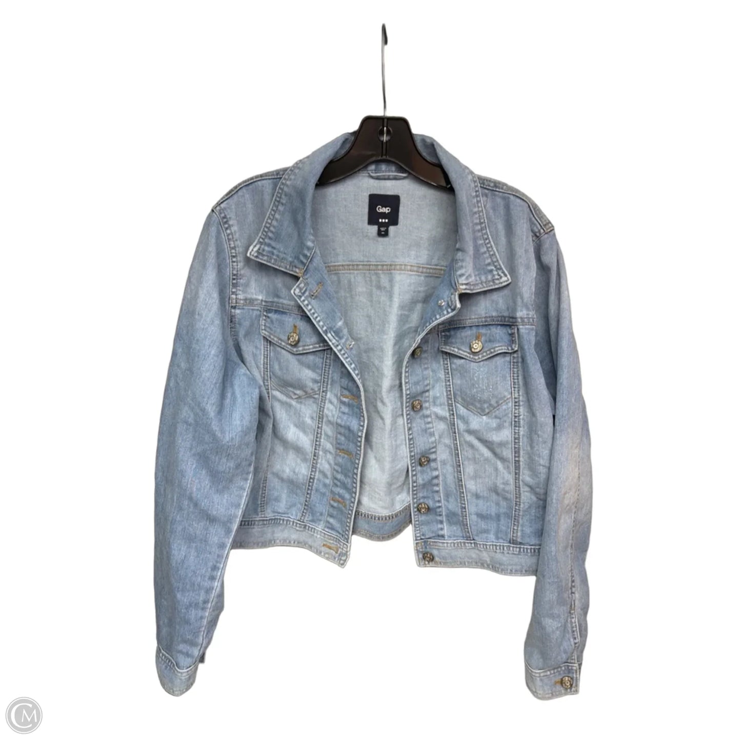 Jacket Denim By Gap In Blue Denim, Size: Xl