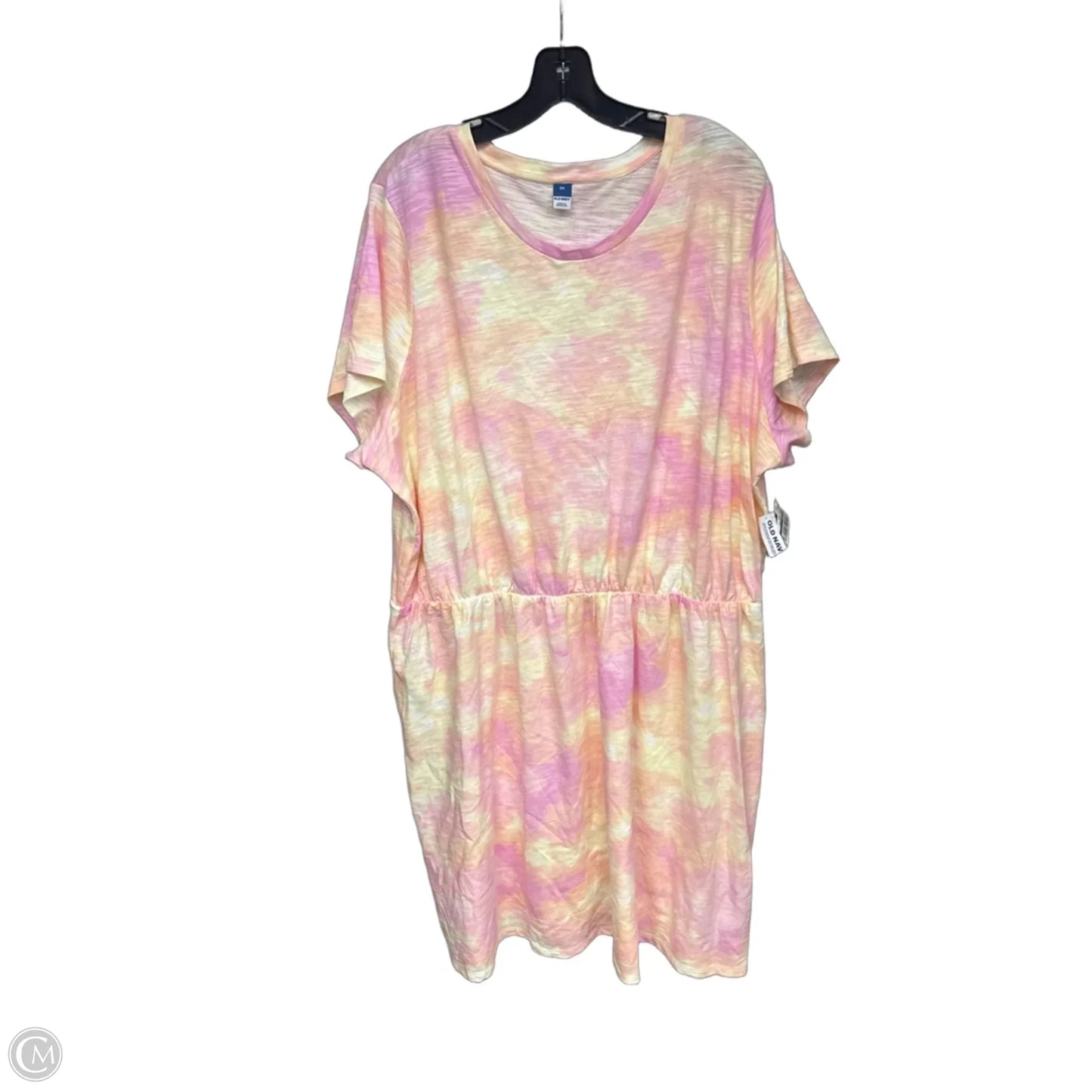 Dress Casual Midi By Old Navy In Orange & Pink, Size: 3x