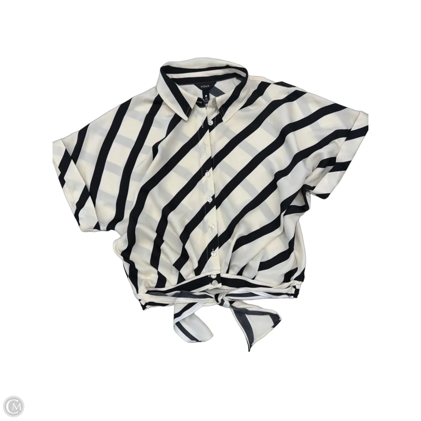 Top Short Sleeve By Aqua In Striped Pattern, Size: S