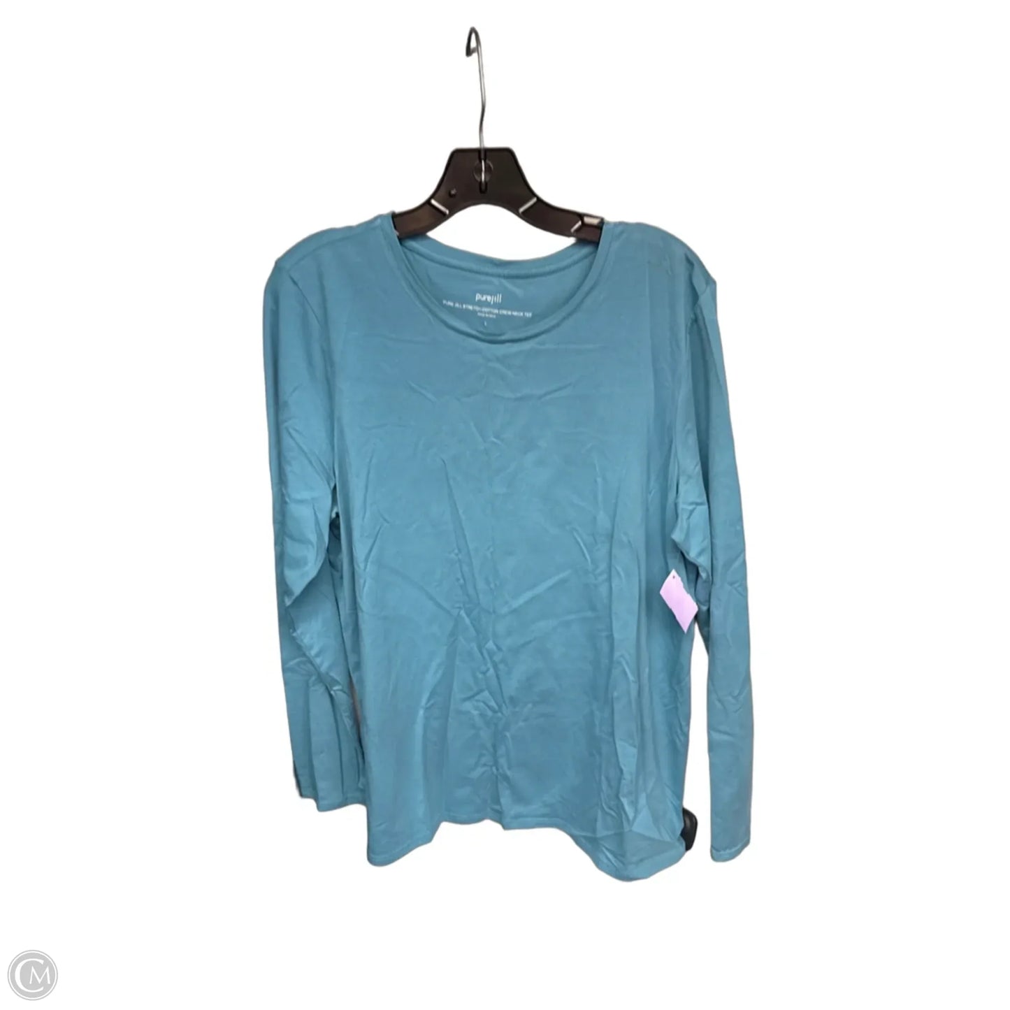 Top Long Sleeve By Pure Jill In Aqua, Size: L