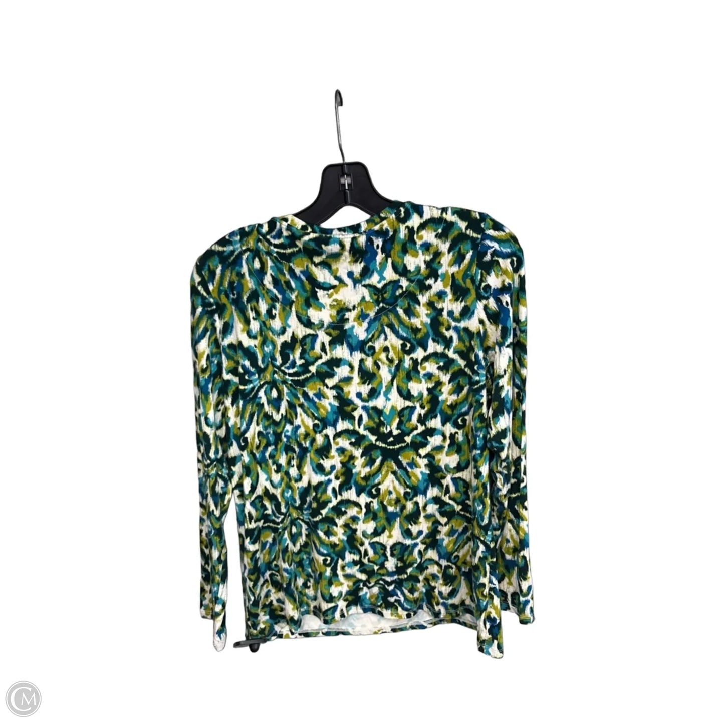 Top Long Sleeve By Chicos In Blue & Green, Size: M