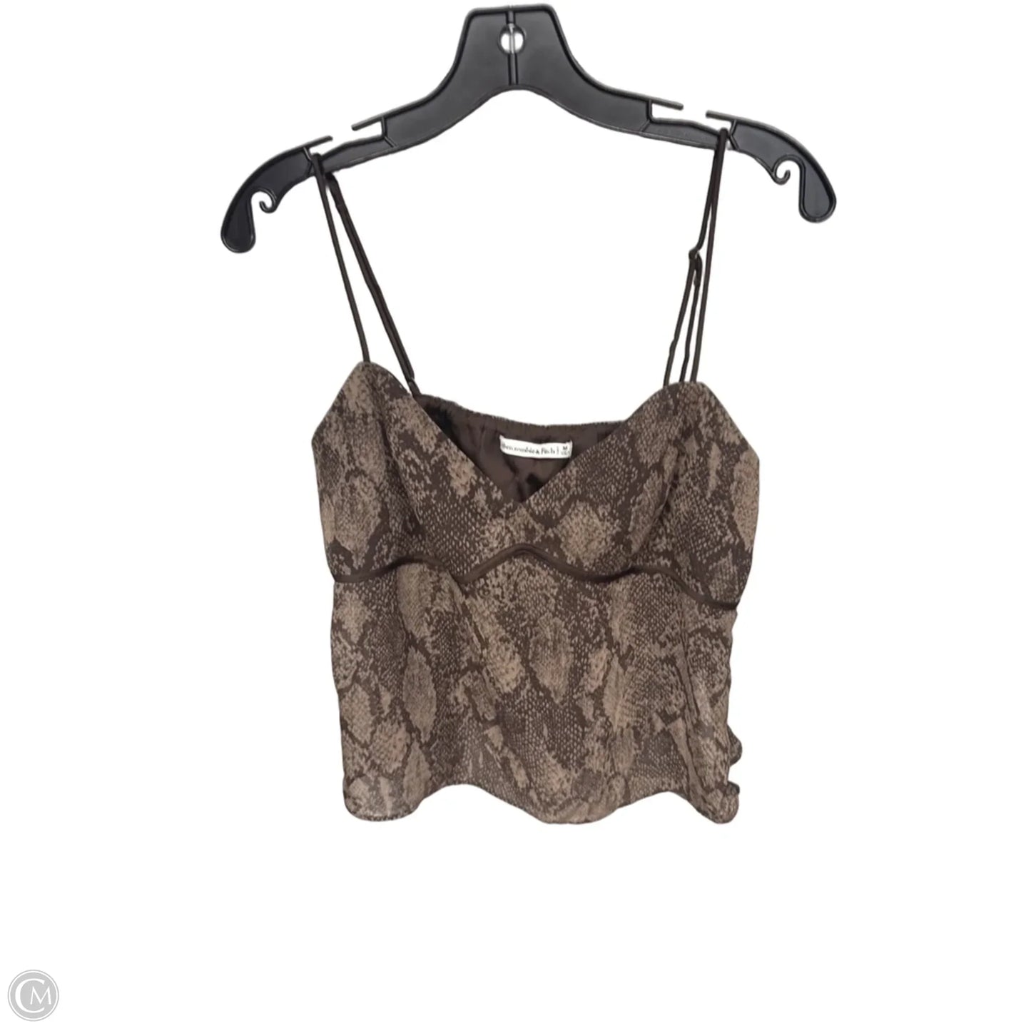 Top Sleeveless By Abercrombie And Fitch In Snakeskin Print, Size: M